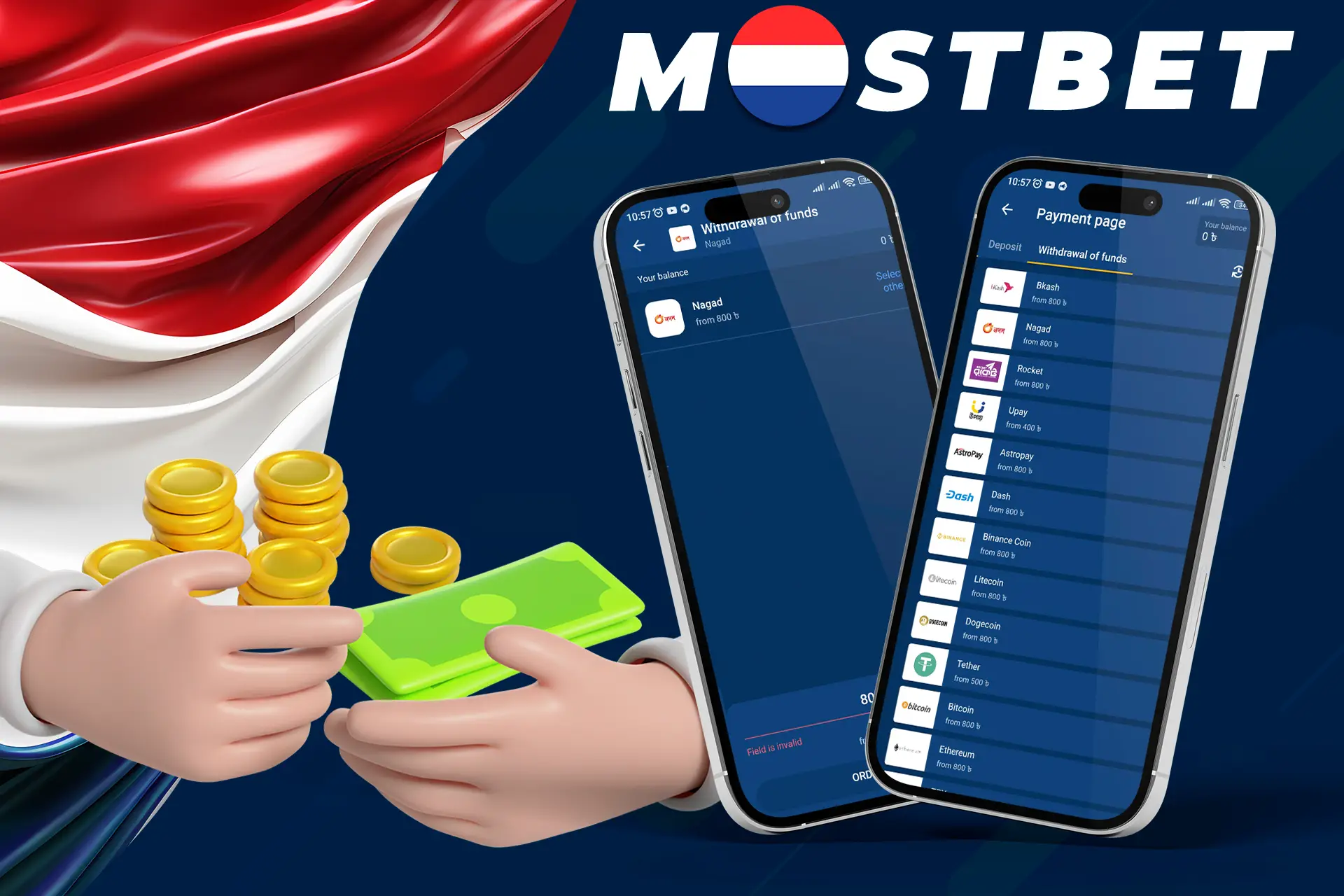 Withdraw your money from Mostbet