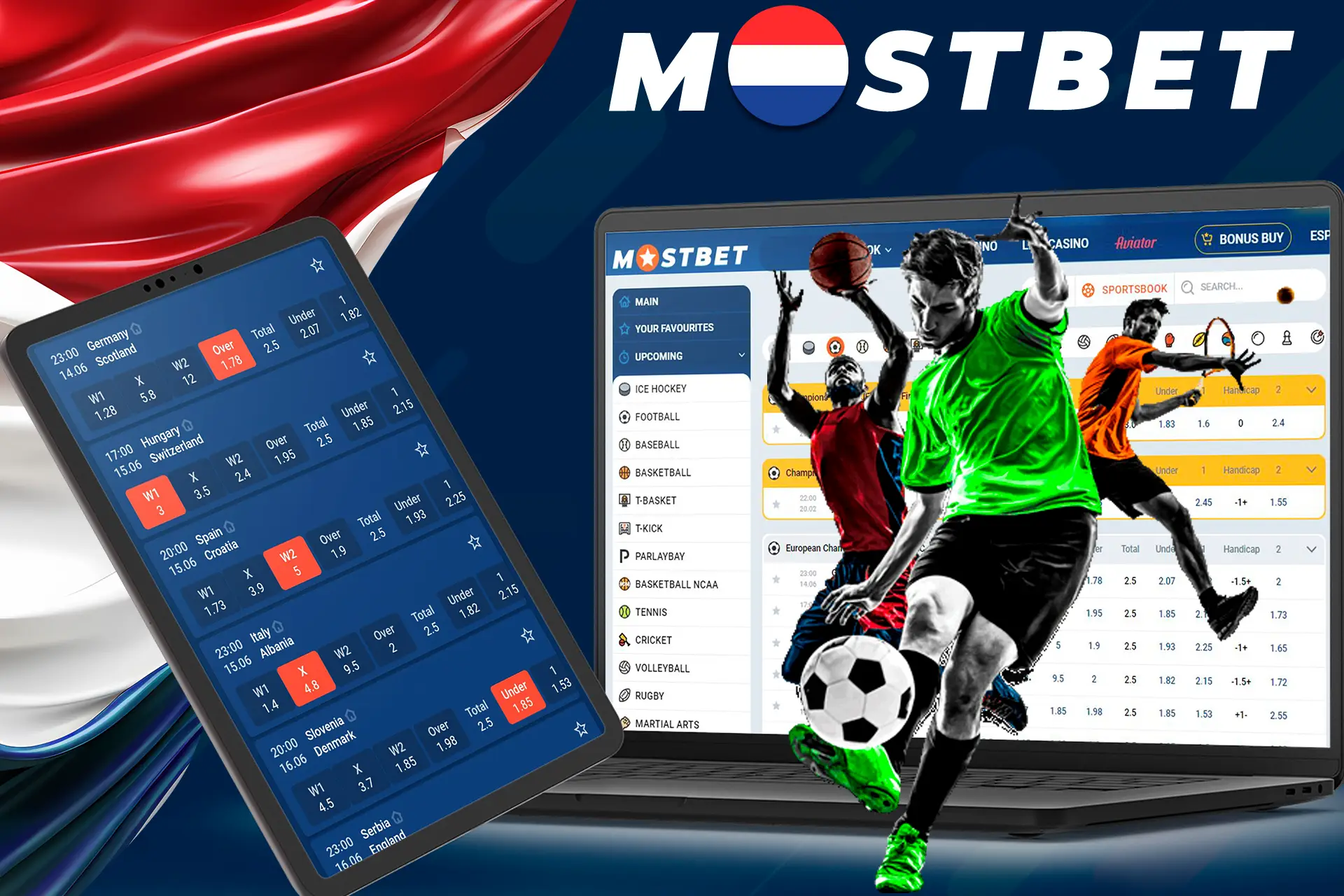 Various betting options on Mostbet